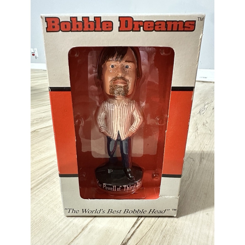 NEW WITH BOX Bobble Dreams MAC POWELL THIRD DAY Bobble Head Genuine Hand Crafted